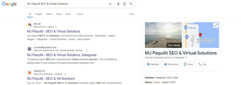 screenshot of directories for off-page website optimization